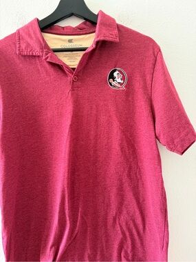 Colosseum Men's Maroon Polo with Embroidered Team Crest